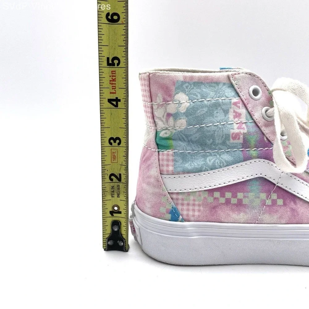 Vans Sk8-Hi VR3 Patchwork Pastel Pink Blue High Top Sneakers Womens Size 7